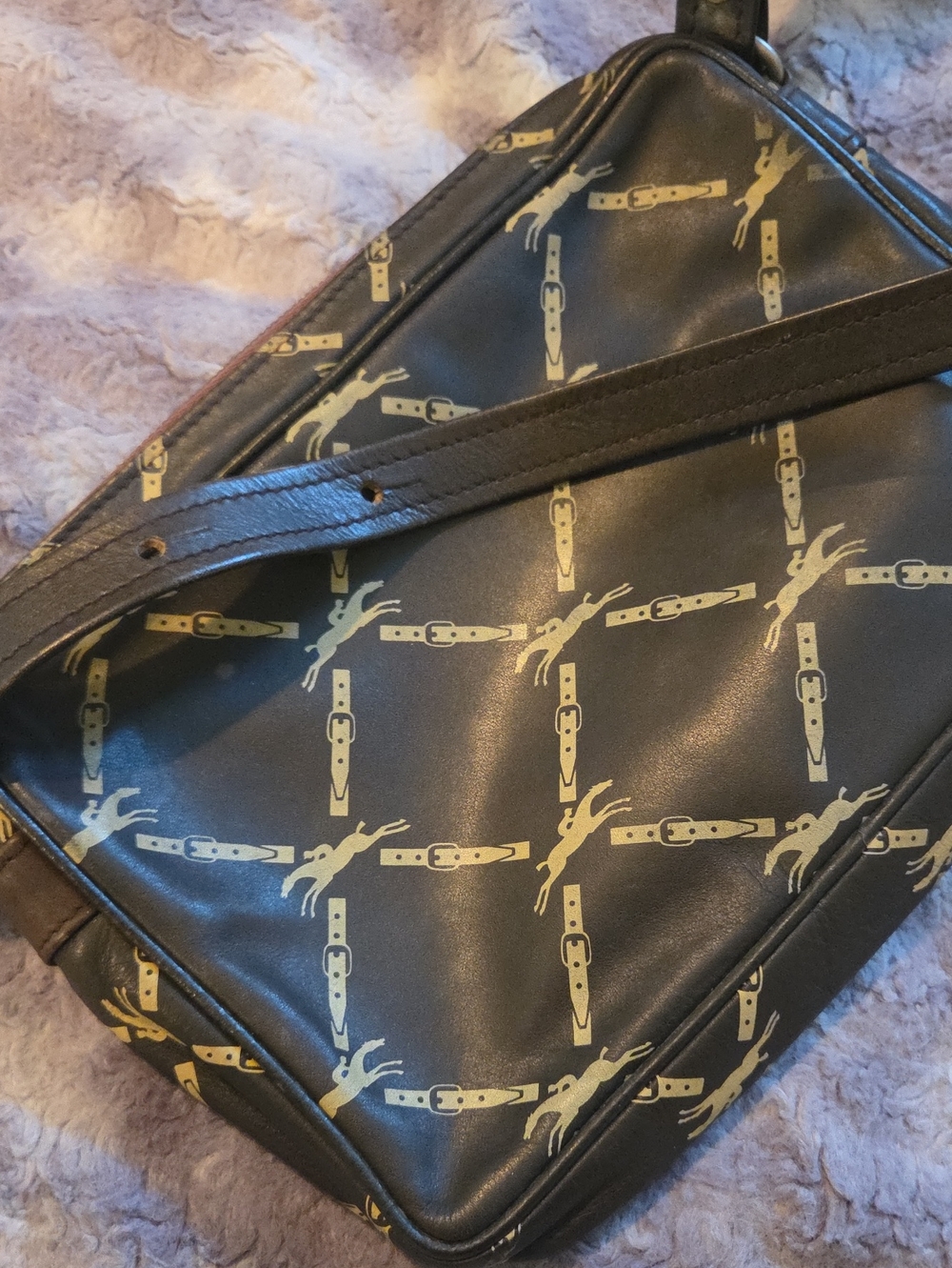 Authentic Longchamp Vintage Monogram Crossbody Camera Bag - Picture 5 of 11